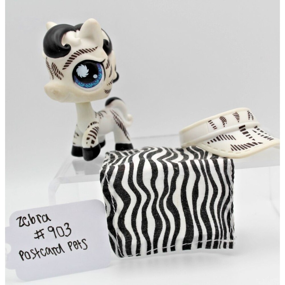 Littlest Pet Shop LPS #903 Zebra Postcard Pets Accessories Authentic Hasbro